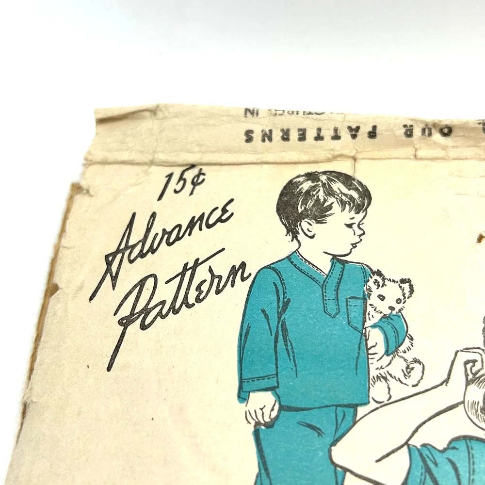 Advance Vintage 1940's Pattern #4190 Boys Pajamas‎ Size 10